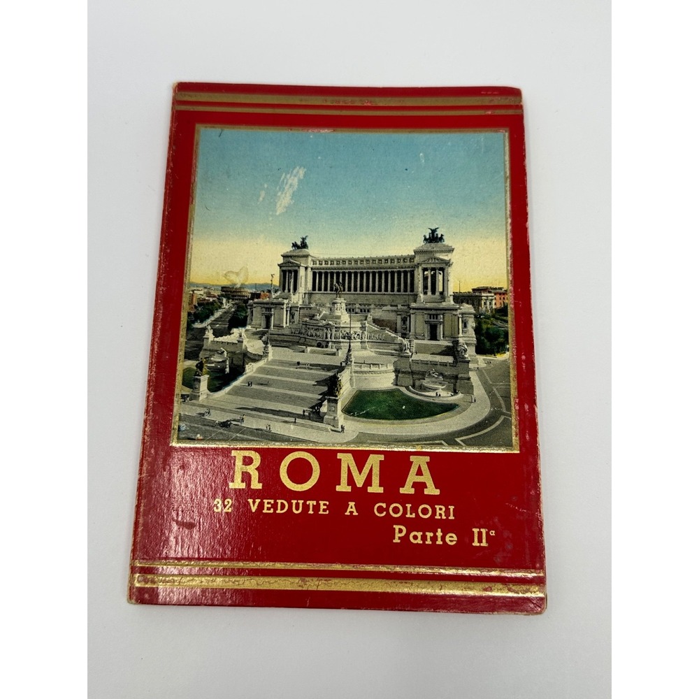 Vintage 1950's Roma 32 Vedute A Colori Parte II Souvenir HC Photo Book Guide R8